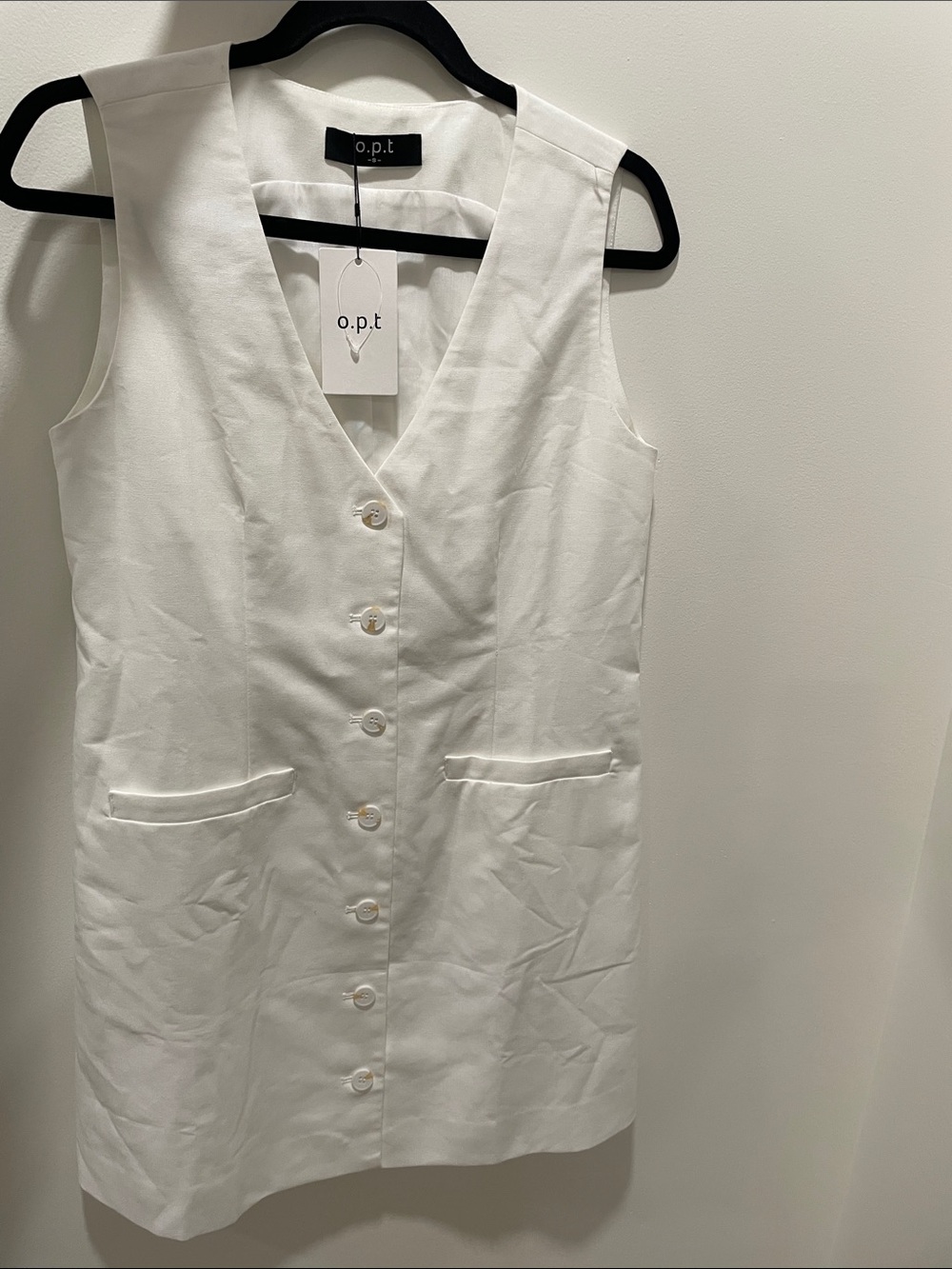 o.p.t Women's Akiya Vest Mini Dress - White, Size Small 2-4